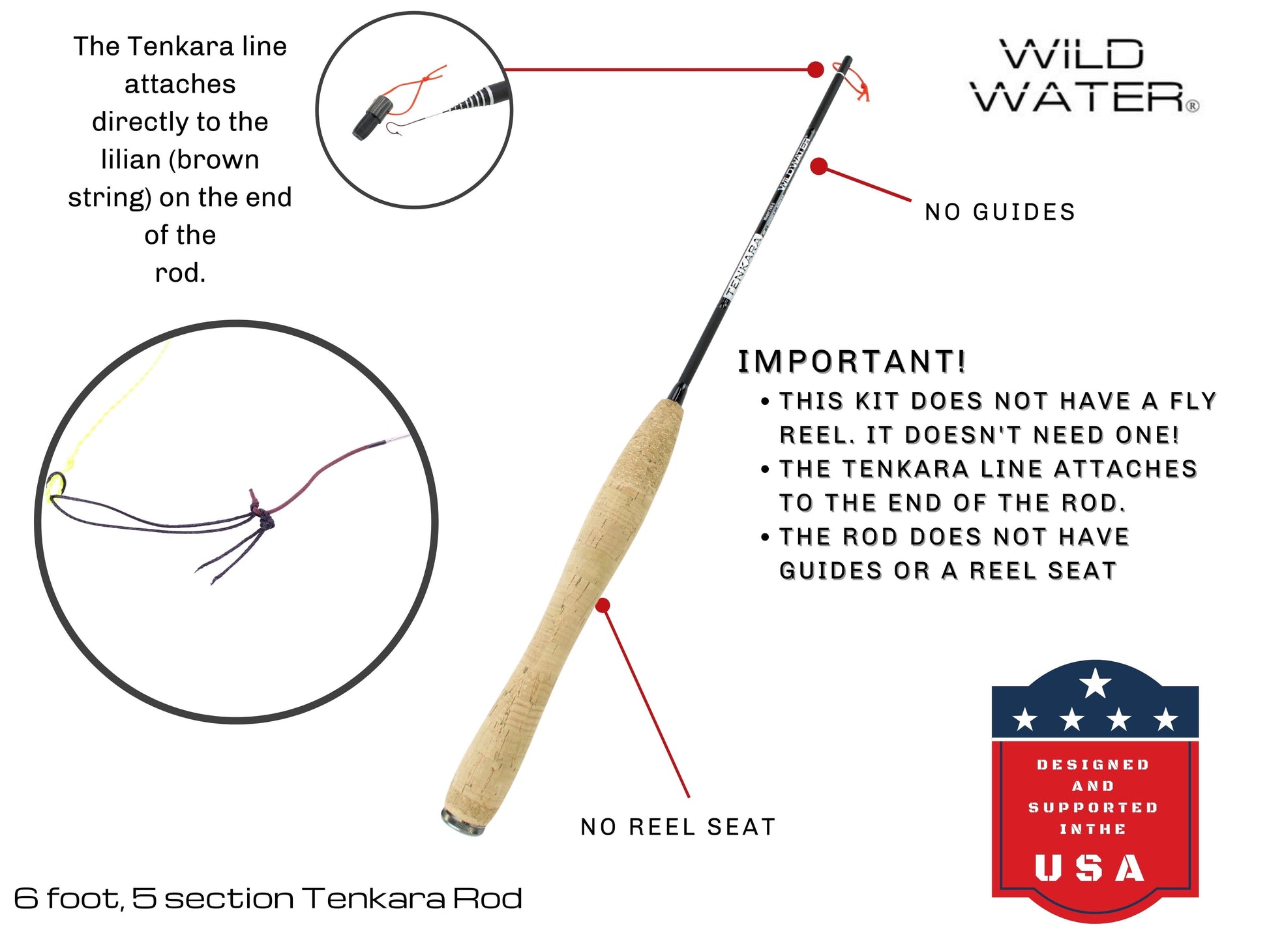 Wild Water Fly Fishing 6' Tenkara Rod-Goodwynn'sGoodwynn's