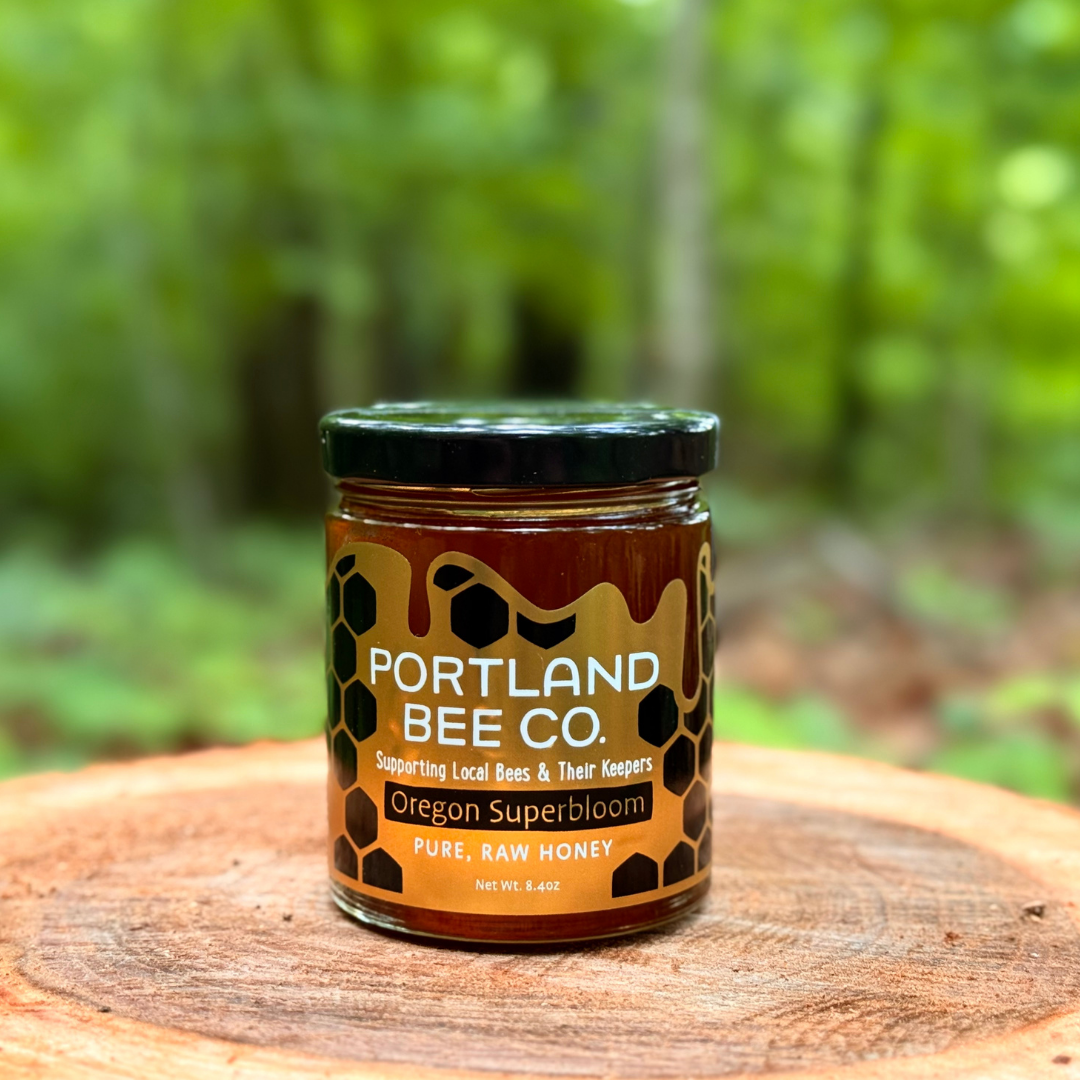 Portland Bee Balm - Superbloom Raw Honey – Pure, Unfiltered 8.4 oz Jar-Goodwynn'sGoodwynn's