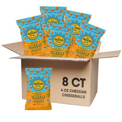 The Good Crisp Company - Cheddar Cheese Balls - 4oz Bags (Case of 8)