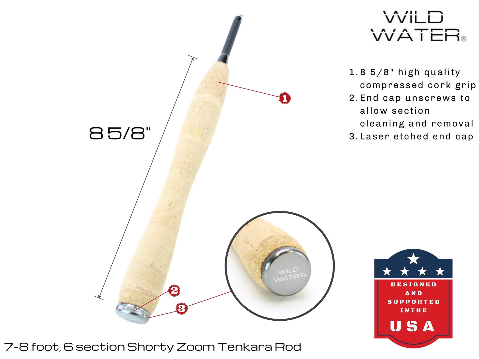 Wild Water Fly Fishing 7' - 8' Shorty Zoom Tenkara Rod-Goodwynn'sGoodwynn's