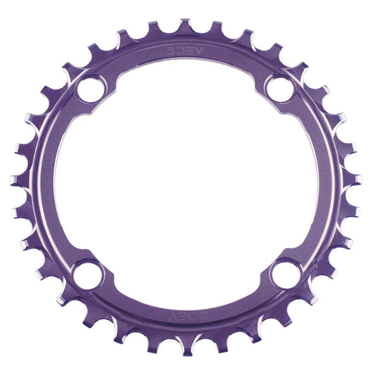 5Dev 104 BCD Titanium Chainrings 34T Purple-Goodwynn's
