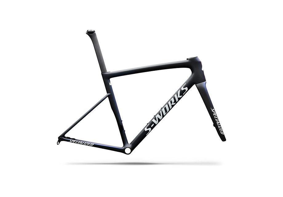 Specialized Tarmac Sl8 S-Works Frmset Satin Carbon / Cyan To Blue Viavi Pearl Front Edge Fade / Metallic White Silver 61-Goodwynn'sGoodwynn's