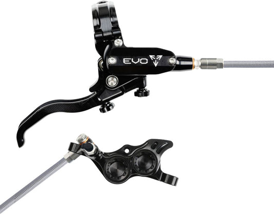 Hope EVO TR4 Disc Brake Lever Set - Right Hand Post Mount 4-Piston Braided Hydraulic Hose BLK-Goodwynn's