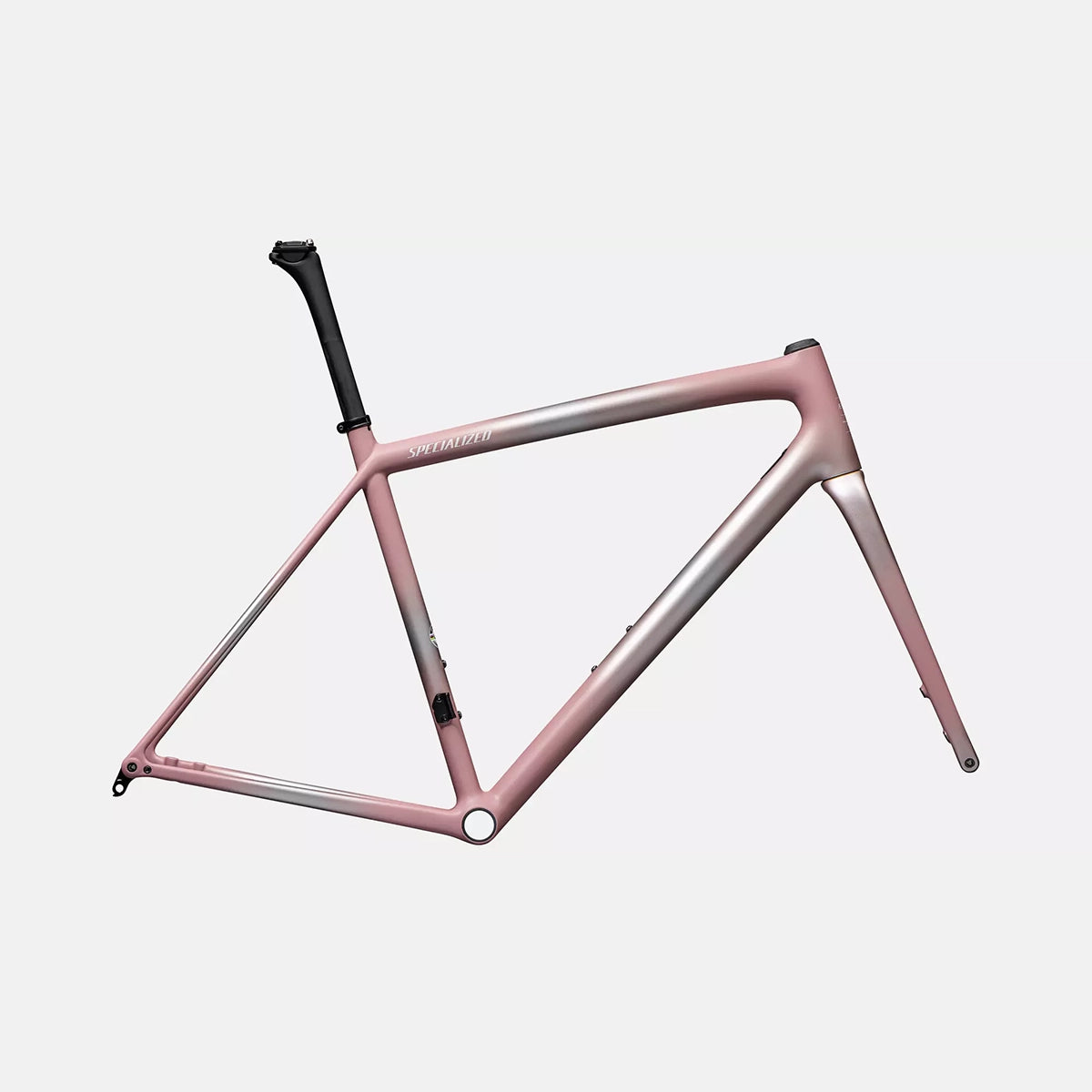 Specialized aethos frmset satin flake silver / dusky pink + champagne radial fades / dune white 61-Goodwynn'sGoodwynn's