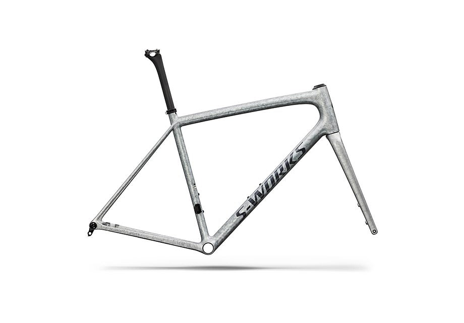 Specialized Aethos S-Works Frmset Gloss Silver Blurred Impasto / Black Pearl 56-Goodwynn'sGoodwynn's
