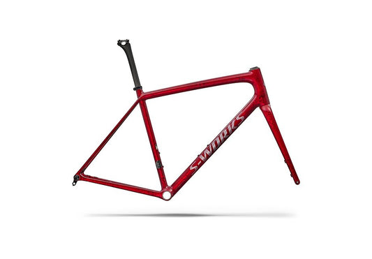 Specialized Aethos S-Works Frmset Sandstone Metallic Base / Red Tint 61-Goodwynn's