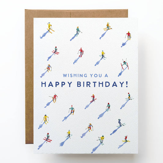 Watercolor Wednesday - Skiing Birthday Card | Winter Happy Birthday Card for Skier-Goodwynn's