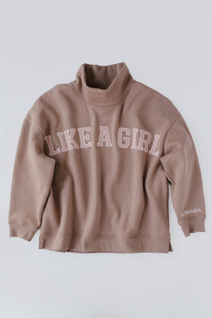 Ski Like a Girl - Like a Girl Mock Neck Fleece Sweater