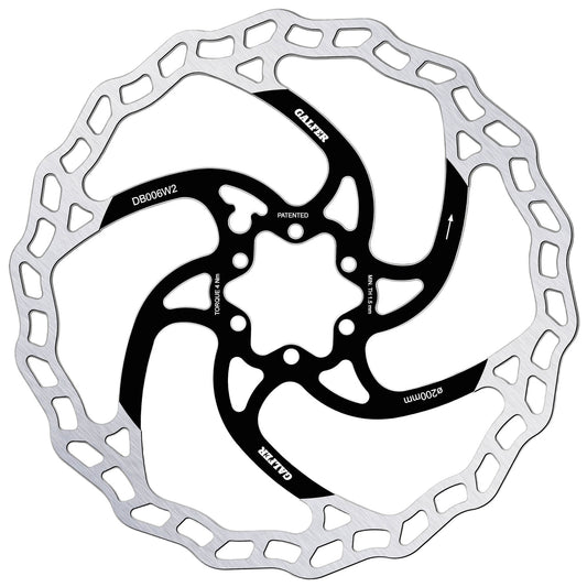 Galfer 200mm Rotor 6-Bolt  2.0mm Black/Silver-Goodwynn's