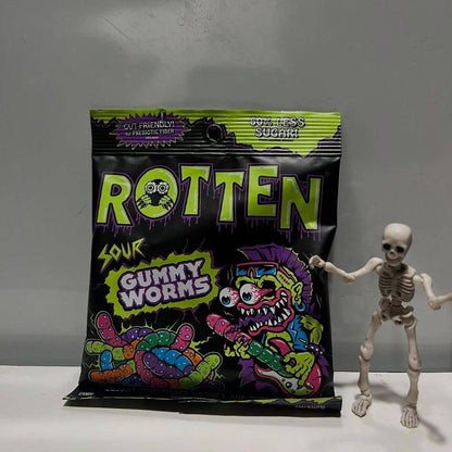 Rotten Candy - Sour Gummy Worms Candy: GF, Prebiotics, Low Sugar
