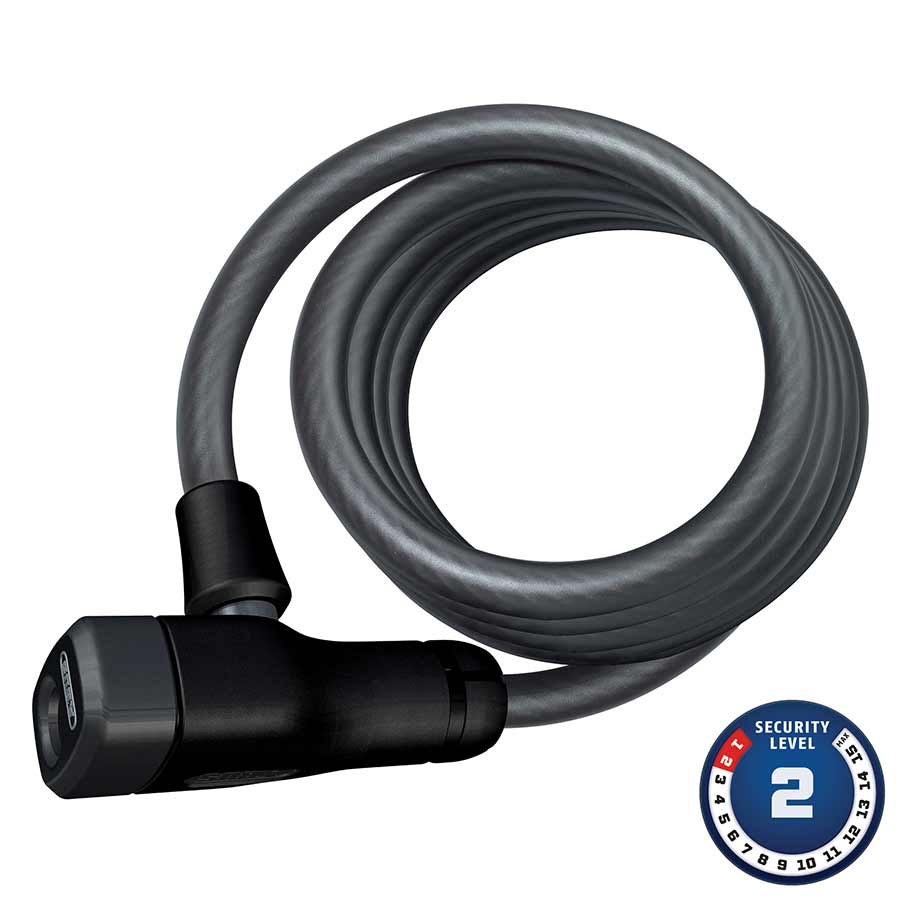 ABUS Star 4508 Keyed Coiled Cable Lock: 150cm x 8mm Black-Goodwynn'sGoodwynn's