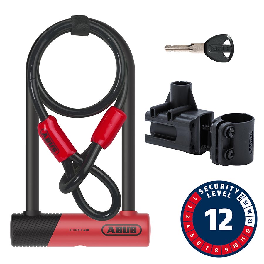 Abus Ultimate 420K + Cobra U-Lock Key 150x230mm 5.9x9 Thickness in mm: 14mm Red-Goodwynn'sGoodwynn's