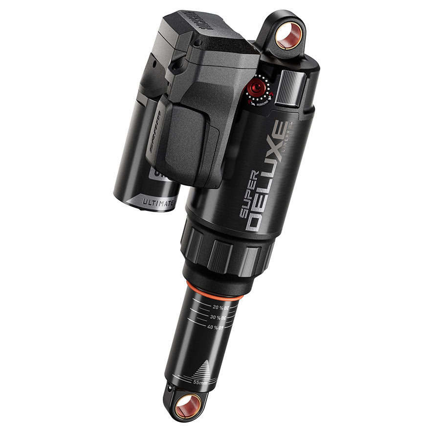 RockShox Super Deluxe FLT Attendant D1 Rear shock 210x55 Shaft Eyelet: Standard Body Eyelet: No Bushing - 90 Deg Rotation Token Loc 3 Reb55/Comp34 Mid4-Lock6 Yeti SB140 2020+