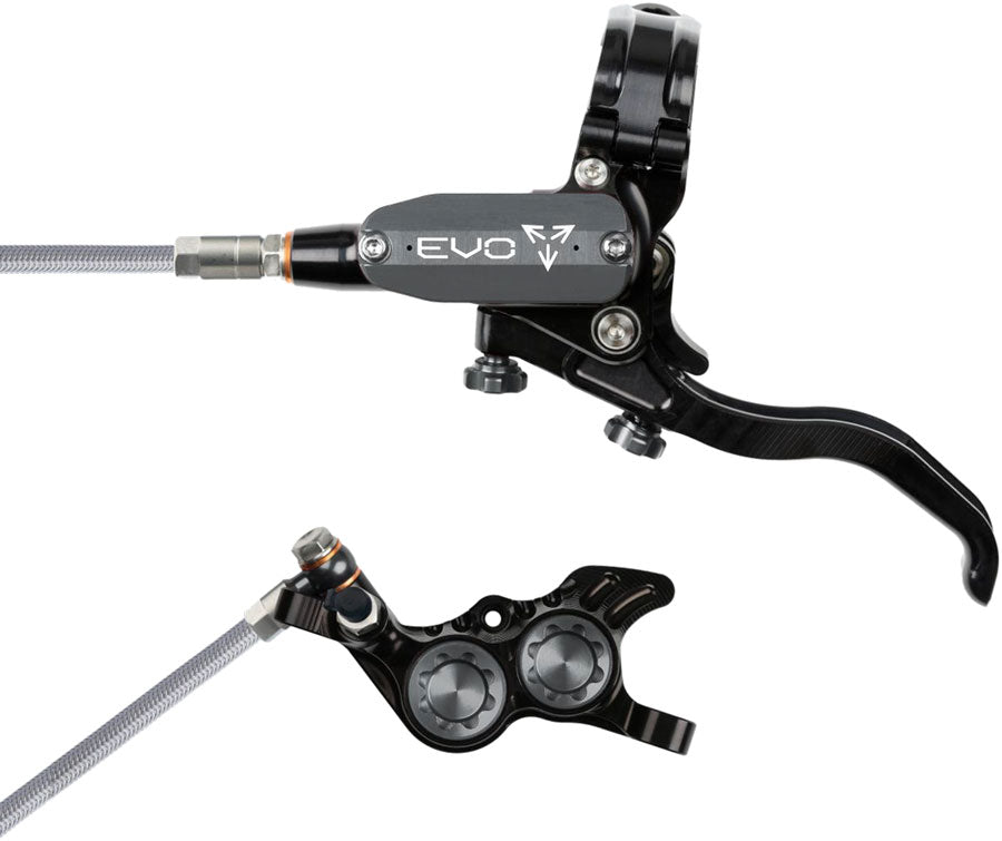 Hope EVO GR4 Disc Brake Lever Set - Left Hand Post Mount 4-Piston Braided Hydraulic Hose BLK/Smoke-Goodwynn'sGoodwynn's