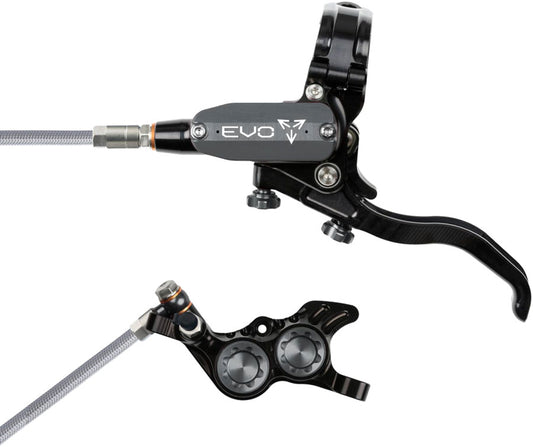 Hope EVO GR4 Disc Brake Lever Set - Left Hand Post Mount 4-Piston Braided Hydraulic Hose BLK/Smoke-Goodwynn's