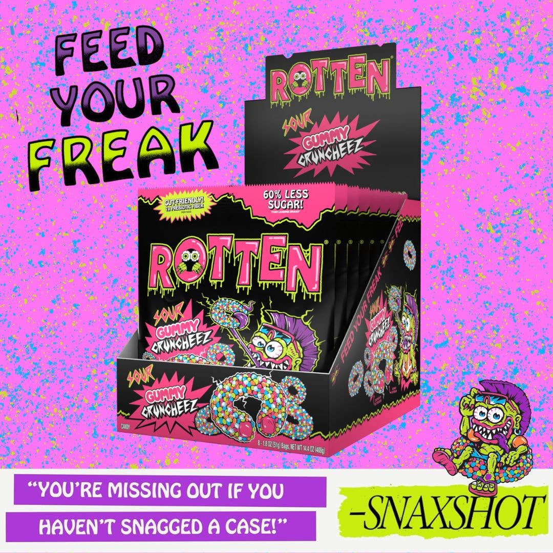 Rotten Candy - Sour Cruncheez Gummy Candy: GF, Prebiotics, Low Sugar-Goodwynn'sGoodwynn's