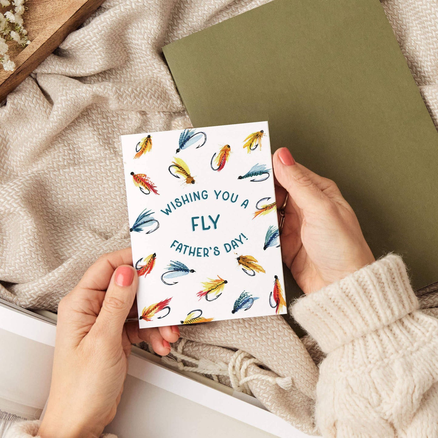 Watercolor Wednesday | Adventure Art & Stationery - Fly Fishing | Watercolor Father's Day Greeting Card