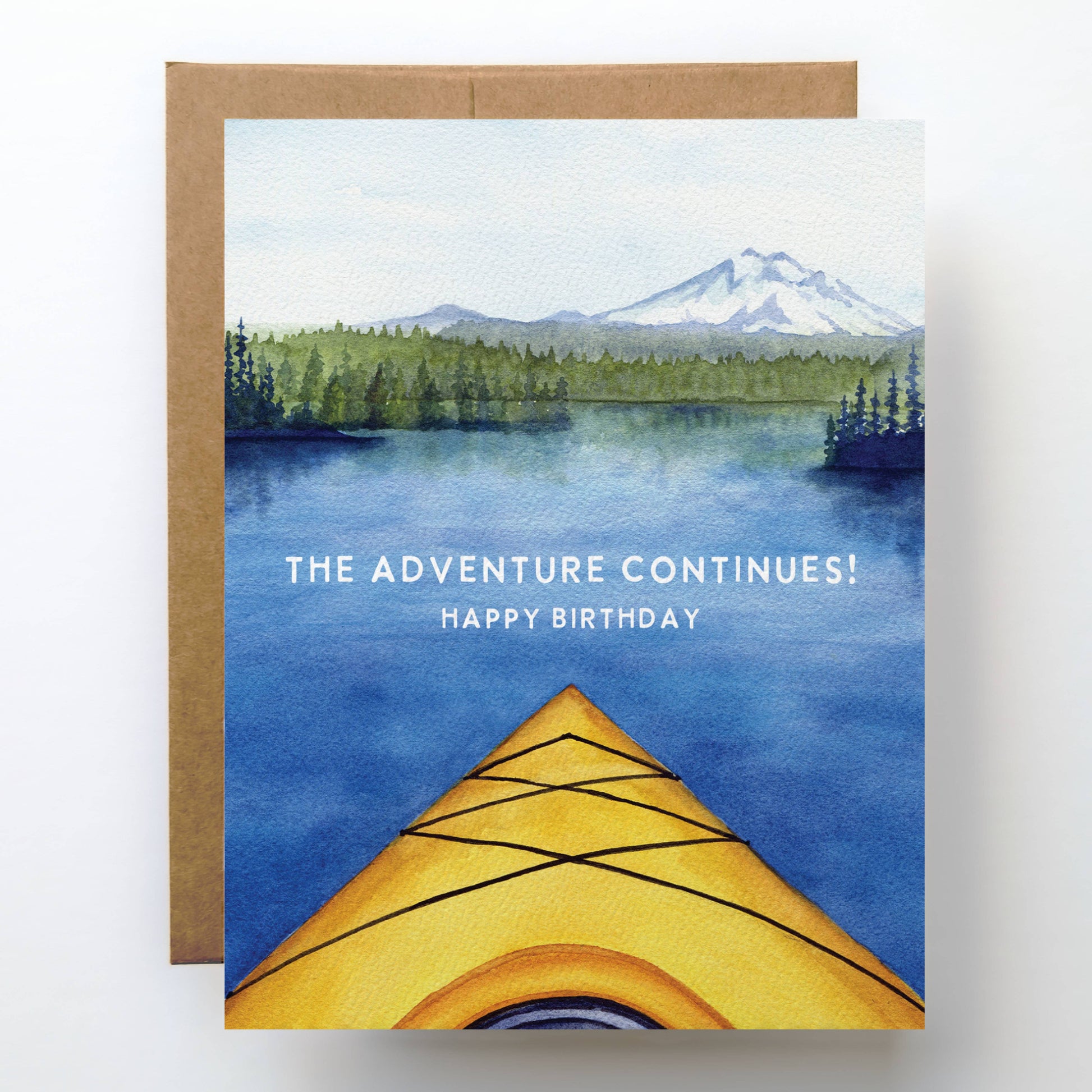 Watercolor Wednesday - Kayak Birthday Card | Mountain Lake Adventure Design-Goodwynn'sGoodwynn's