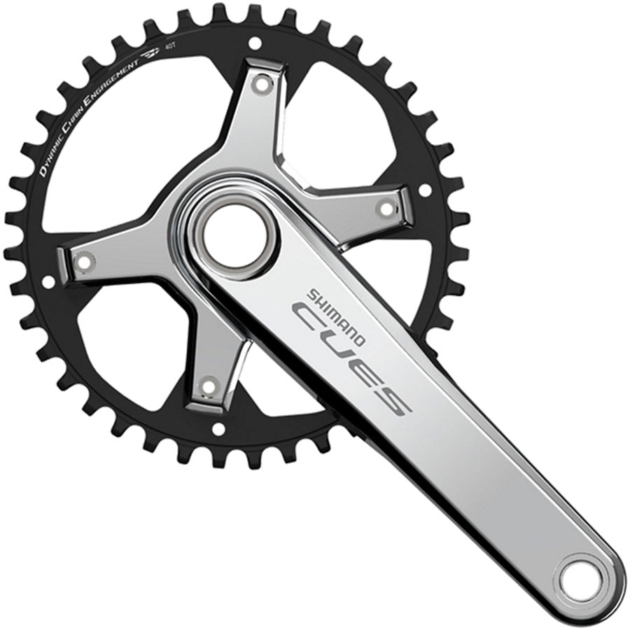 Shimano CUES FC-U6030-1 Crankset - 170mm 9/10/11-Speed 40t Asymmetric 110 BCD Silver-Goodwynn'sGoodwynn's