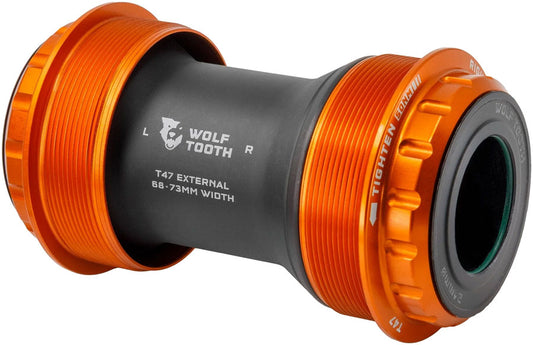 Wolf Tooth T47 External Bottom Bracket - T47 External 68/73mm For 24mm/Shimano Spindle Orange-Goodwynn's