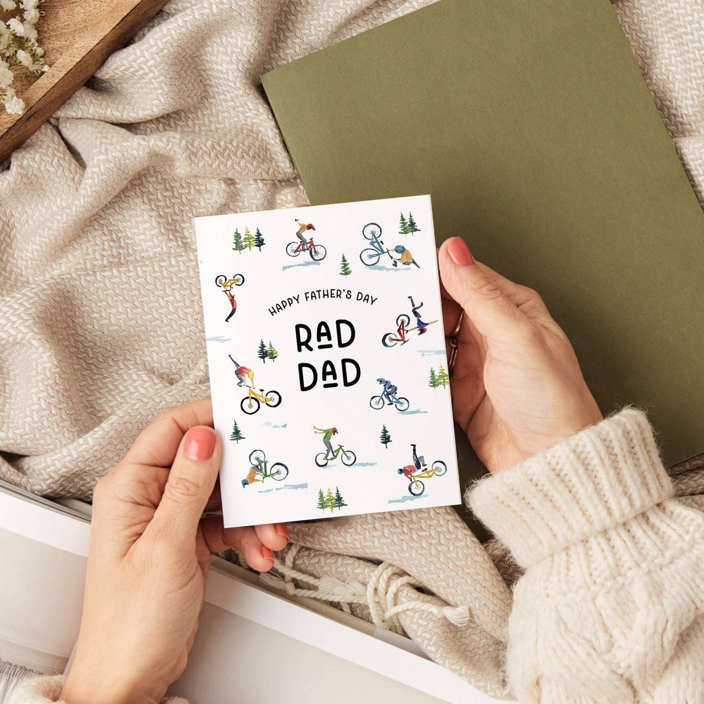Watercolor Wednesday | Adventure Art & Stationery - Rad Dad | Watercolor Mountain Biker Father's Day Card