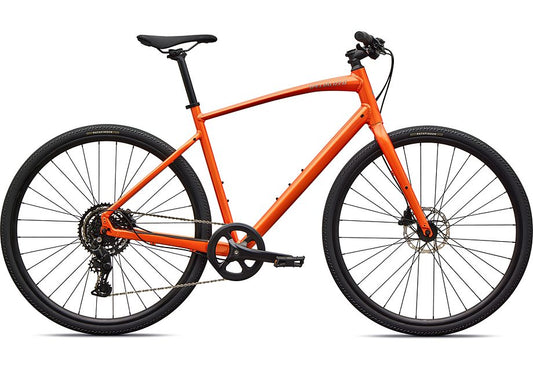 2026 Specialized Sirrus X 2.0 Km Bike Gloss Tangerine / Shadow Silver Frost Reflective L-Goodwynn's