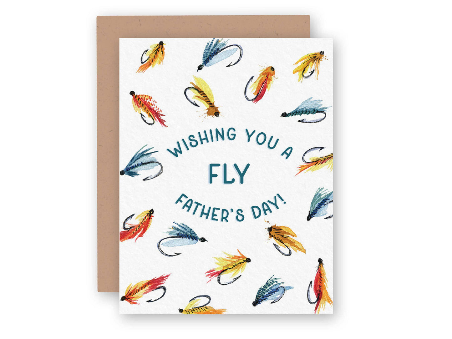 Watercolor Wednesday | Adventure Art & Stationery - Fly Fishing | Watercolor Father's Day Greeting Card