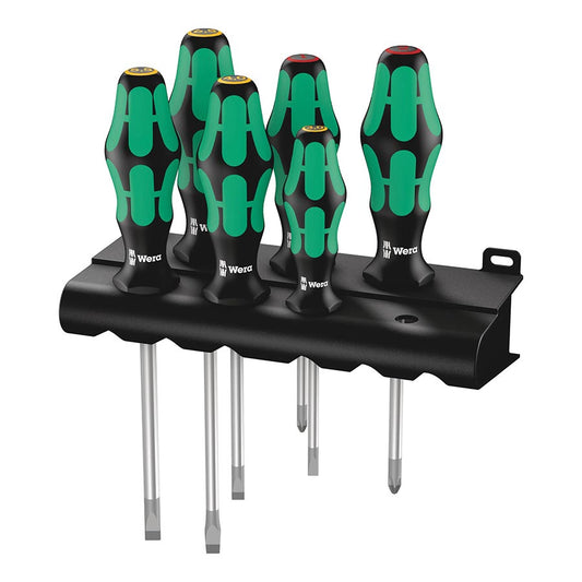 Wera 334/6 Rack Screwdriver Set - Kraftform Plus Lasertip and Rack-Goodwynn's