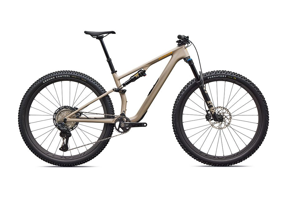 2026 Specialized Epic 8 Expert Evo Di2 Bike Satin Sandstone Metallic / California Sunshine M