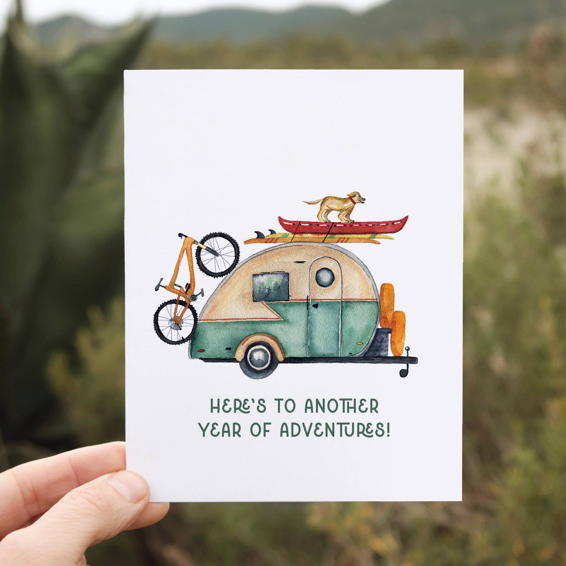 Watercolor Wednesday | Adventure Art & Stationery - Adventure Birthday Card | Retro Camper Design-Goodwynn'sGoodwynn's