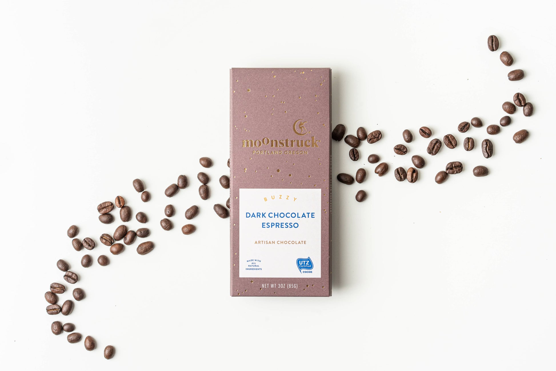 Moonstruck Chocolate Co - Buzzy Dark Espresso Chocolate Bar-Goodwynn'sGoodwynn's