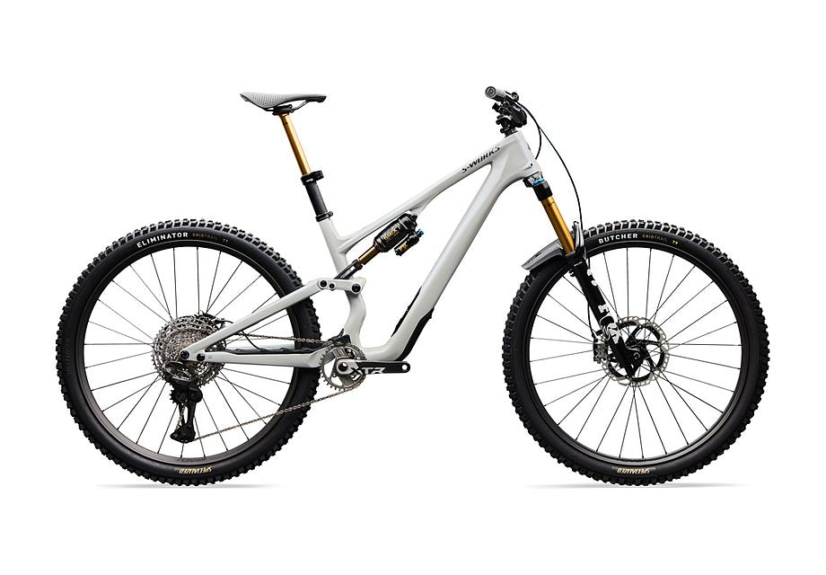 2026 Specialized Stumpjumper 15 S-Works Di2 Bike Gloss Dolomite Metallic / Smoked Liquid Metal S2