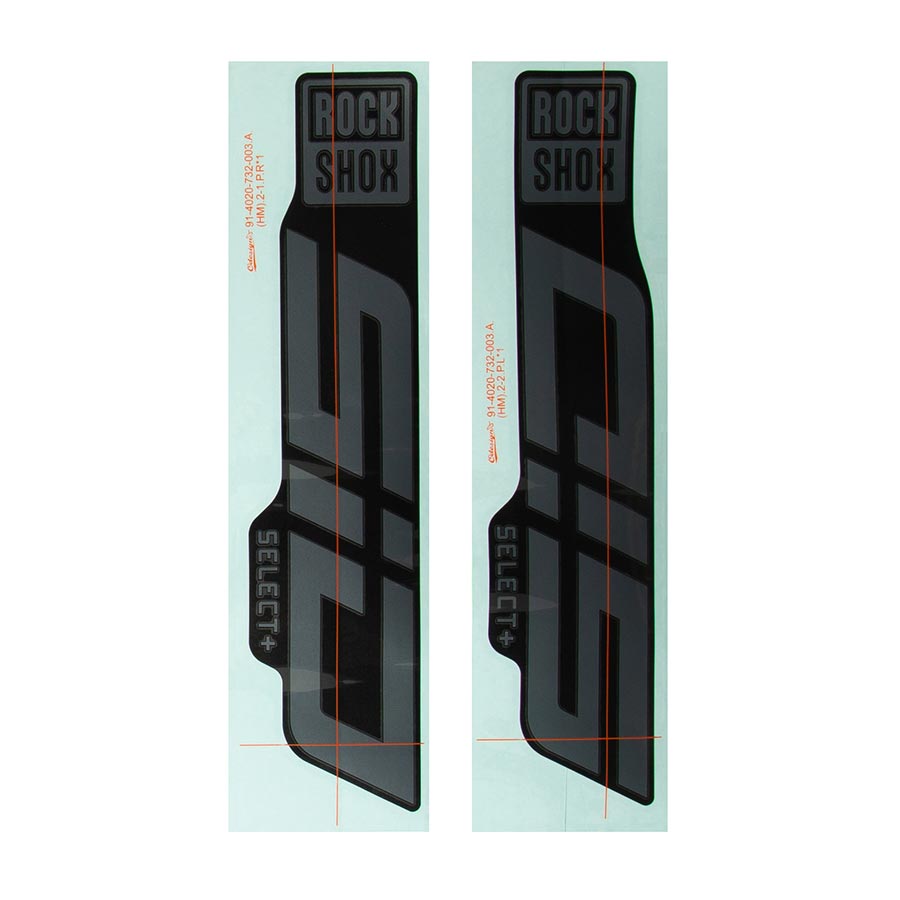 RockShox Decal Kit for SID 35 D1 Gloss Grey for Diffusion Black Kit-Goodwynn'sGoodwynn's