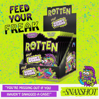 Rotten Candy - Sour Gummy Worms Candy: GF, Prebiotics, Low Sugar