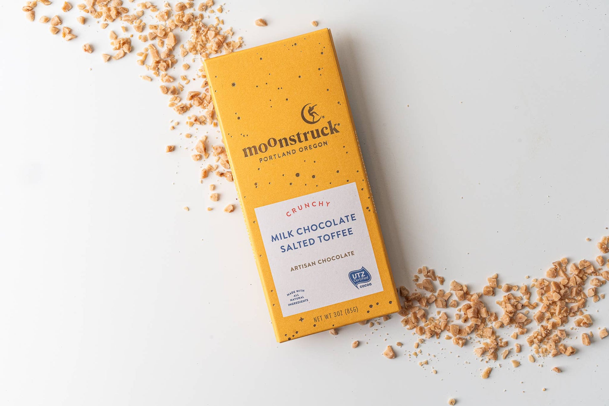 Moonstruck Chocolate Co - Crunchy Milk Salted Toffee Bar-Goodwynn'sGoodwynn's