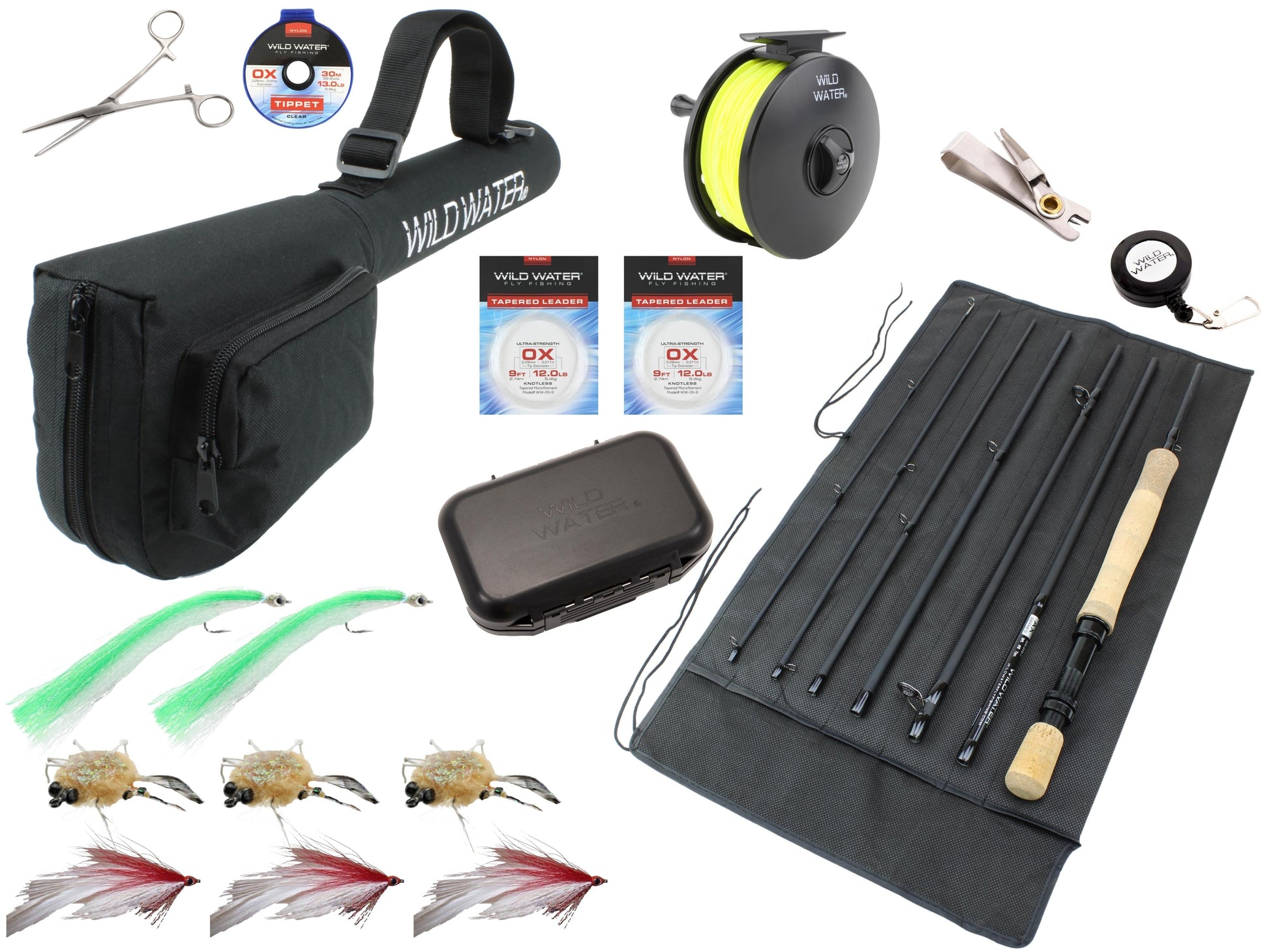 Wild Water Deluxe Saltwater Fly Fishing Kit, 9 ft 8 wt 7 Piece Rod-Goodwynn'sGoodwynn's