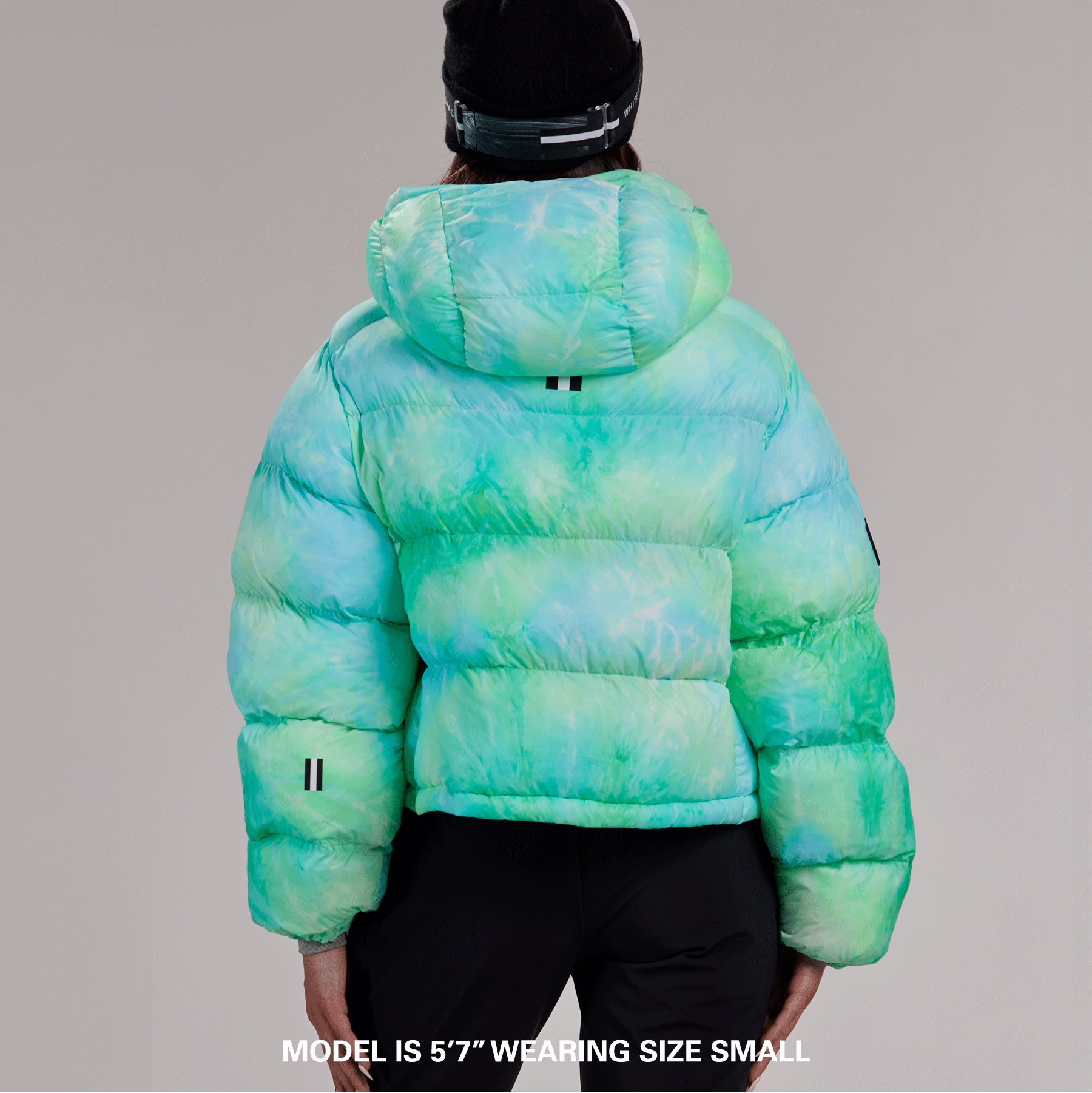 Cropped Puffer Jacket - Green Tie Dye-Goodwynn'sGoodwynn's