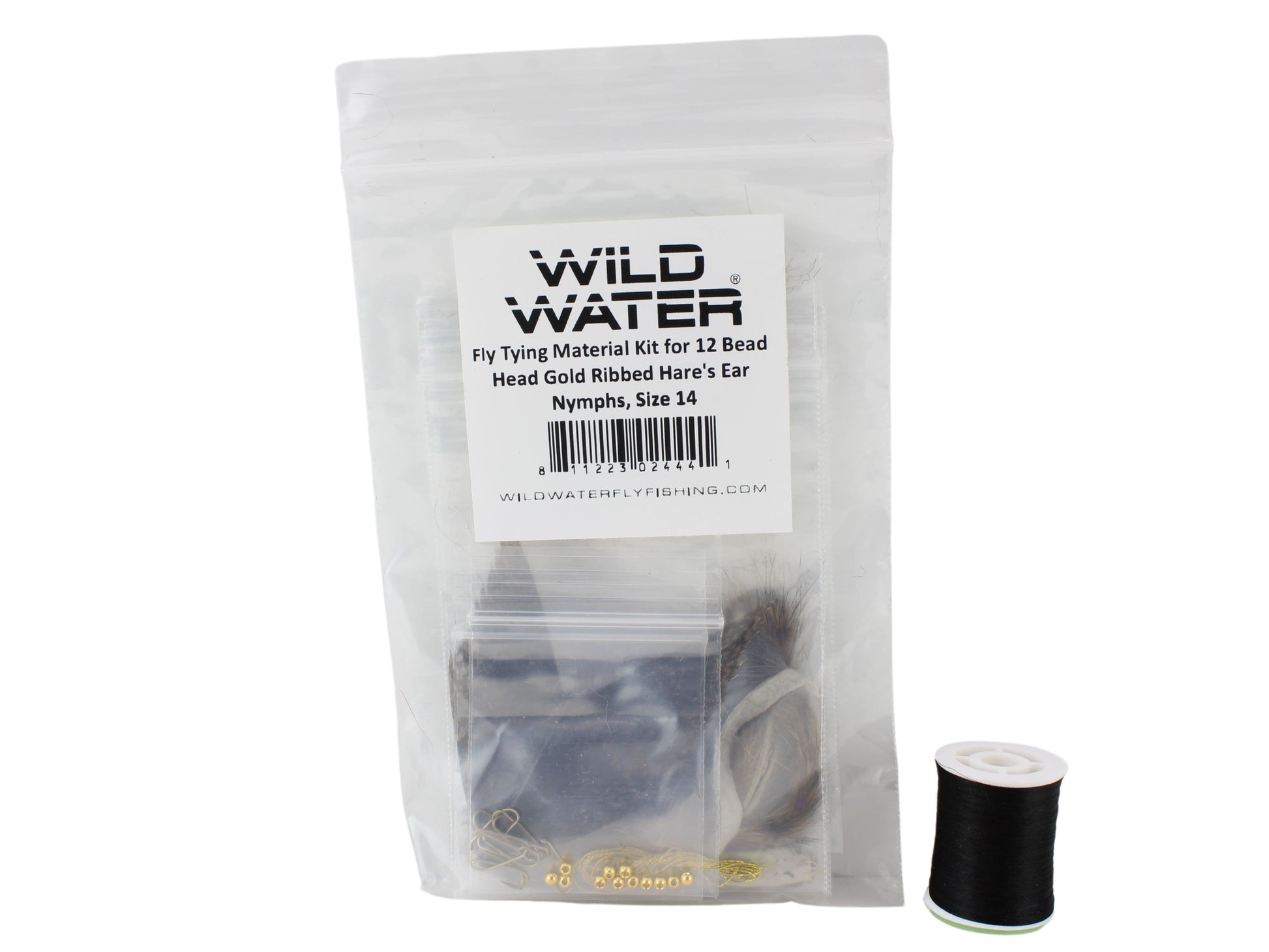 Wild Water Fly Fishing Fly Tying Material Kit, Bead Head Gold Ribbed Hare's Ear Nymph-Goodwynn'sGoodwynn's