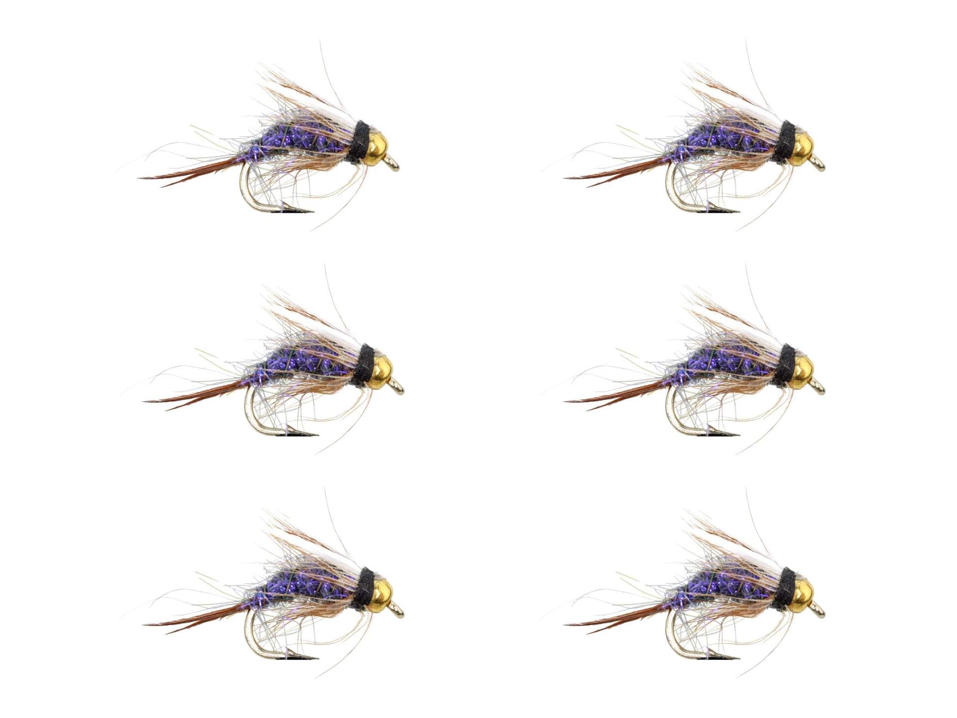 Wild Water Fly Fishing Bead Head Purple Prince Nymph, Size 14, Qty. 6-Goodwynn'sGoodwynn's