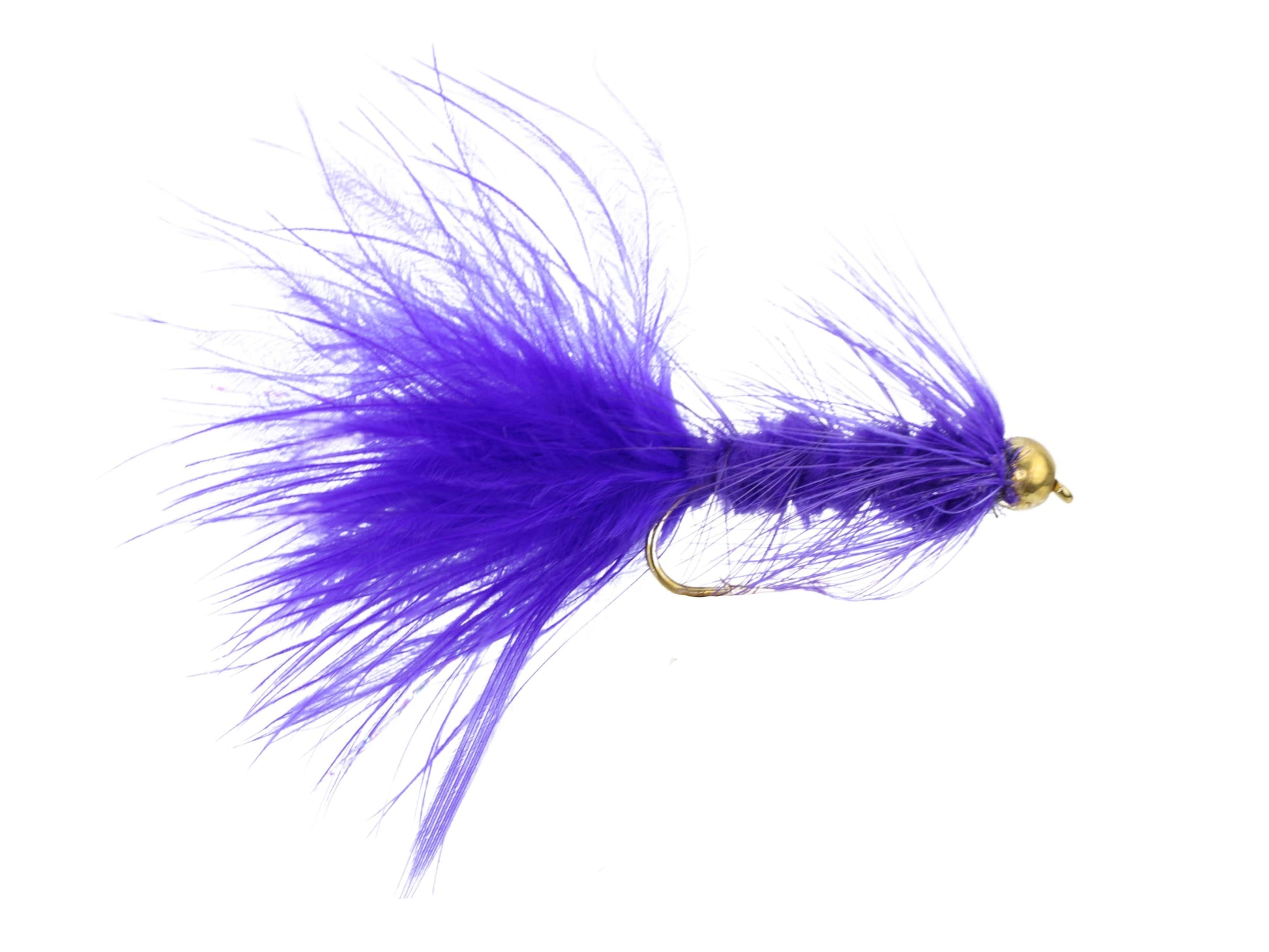 Wild Water Fly Fishing Purple Wooly Bugger w/ Bead Head, Size 10, Qty. 6-Goodwynn'sGoodwynn's