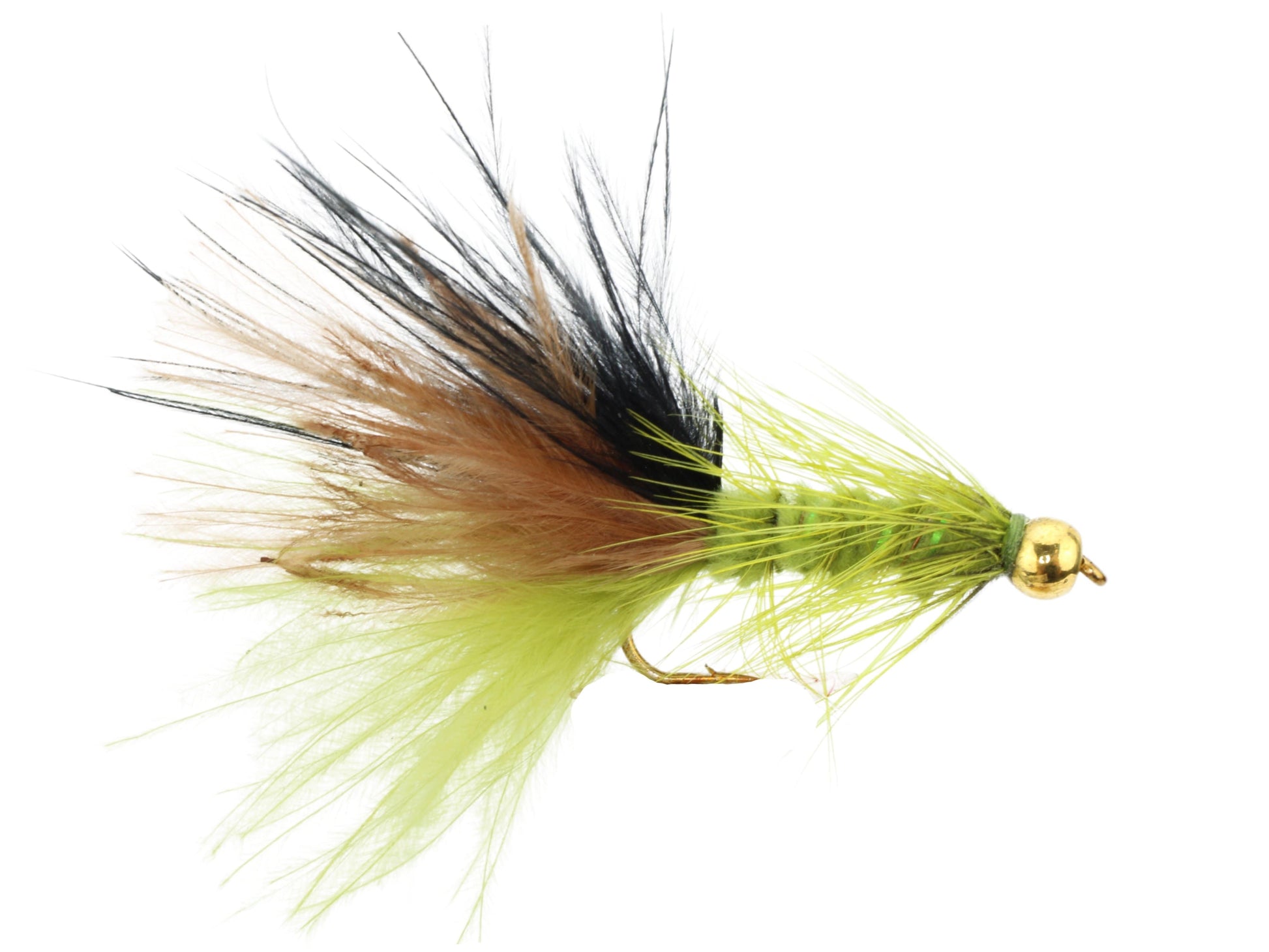 Wild Water Fly Fishing Bead Head Tri-Color Wooly Bugger, Size 10, Qty. 6-Goodwynn'sGoodwynn's