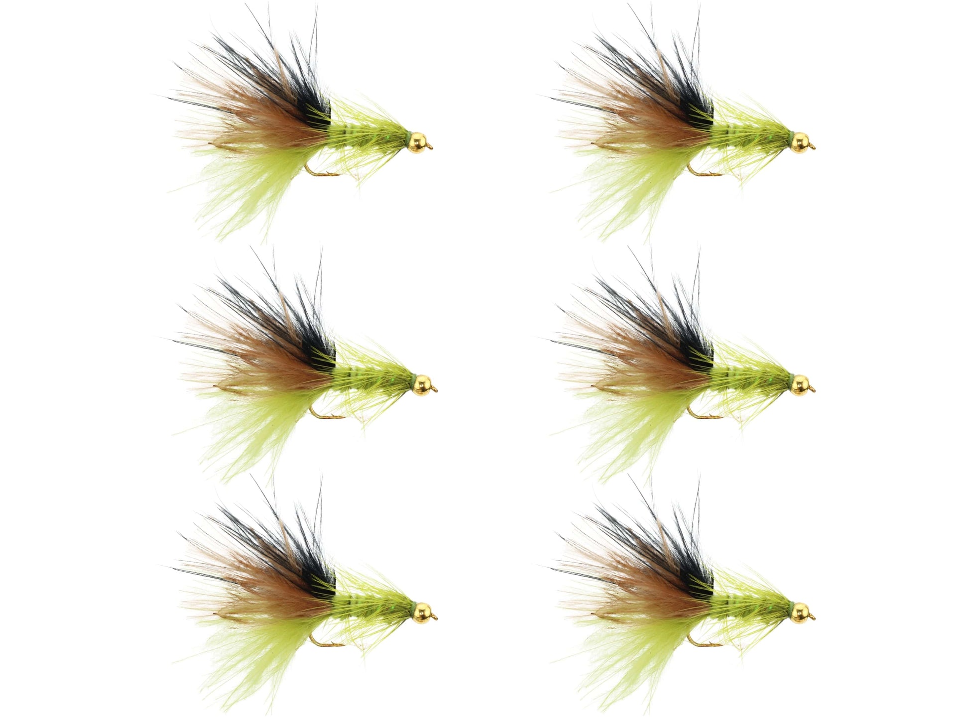 Wild Water Fly Fishing Bead Head Tri-Color Wooly Bugger, Size 10, Qty. 6-Goodwynn'sGoodwynn's