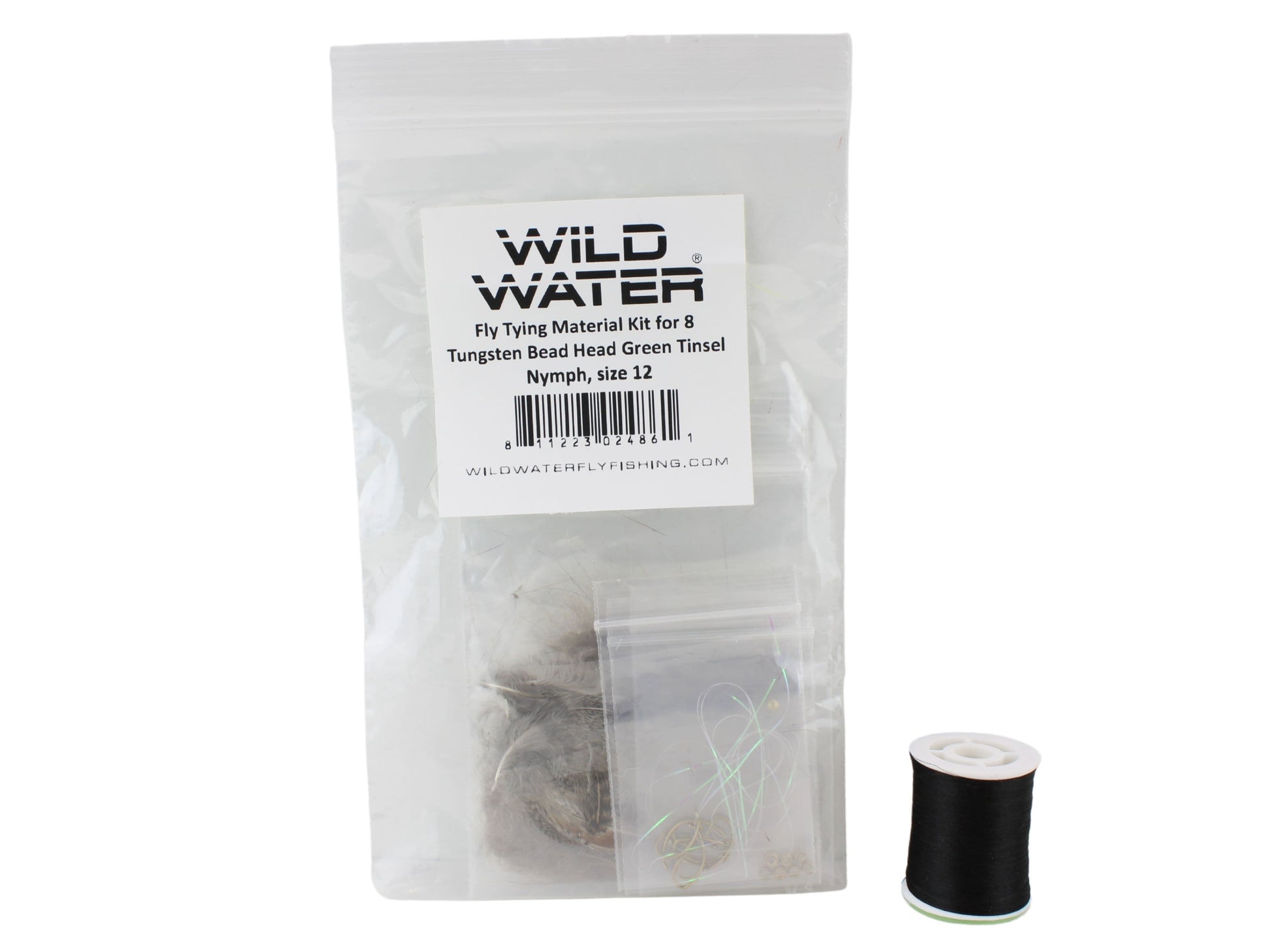 Wild Water Fly Fishing Fly Tying Material Kit, Tungsten Bead Head Green Tinsel Nymph-Goodwynn'sGoodwynn's