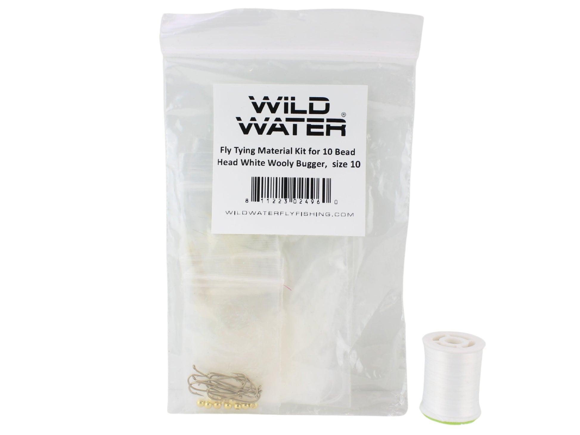 Wild Water Fly Fishing Fly Tying Material Kit, Bead Head White Wooly Bugger-Goodwynn'sGoodwynn's