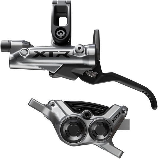 Shimano XTR M9220 Enduro Disc Brake Lever - Left/Front Post Mount 4-Piston Caliper SM-BH90-SBM Hose Finned Metal Pads Gray-Goodwynn's