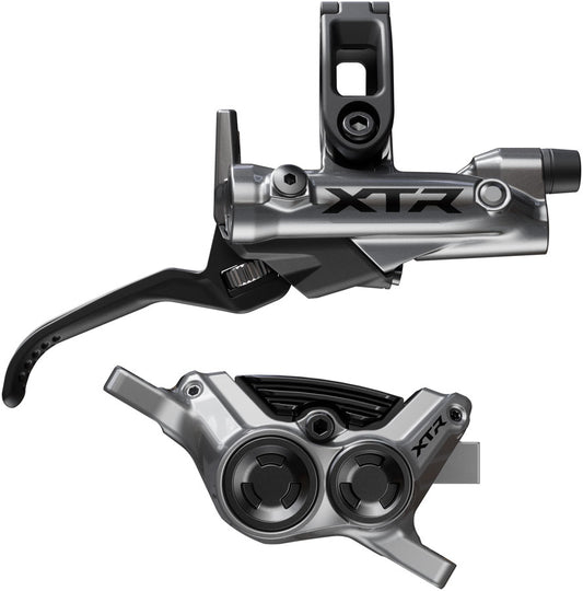 Shimano XTR M9220 Enduro Disc Brake Lever - Right/Rear Post Mount 4-Piston Caliper SM-BH90-SBM Hose Finned Metal Pads Gray-Goodwynn's
