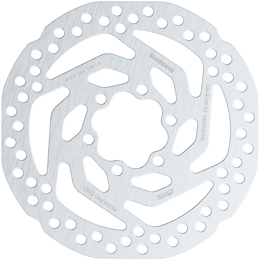 Shimano SM-RT26 SS Disc Brake Rotor - 140mm 6-Bolt Bolts Included For Resin Pad Only-Goodwynn'sGoodwynn's