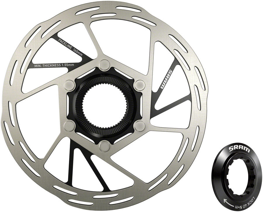 SRAM Paceline Disc Brake Rotor - 160mm Center Lock 1.85mm Includes Internal Tooled Lockring-Goodwynn'sGoodwynn's