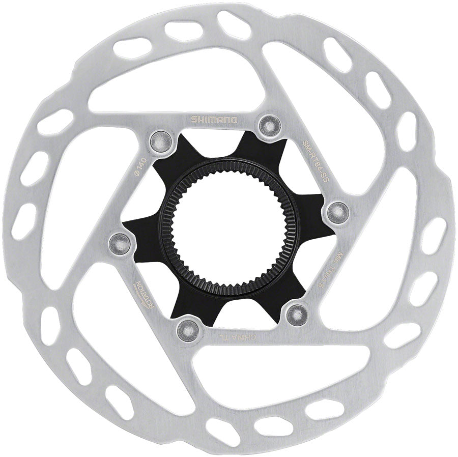 Shimano SM-RT64-SS Disc Brake Rotor External Lockring - 140mm Center Lock Silver-Goodwynn'sGoodwynn's