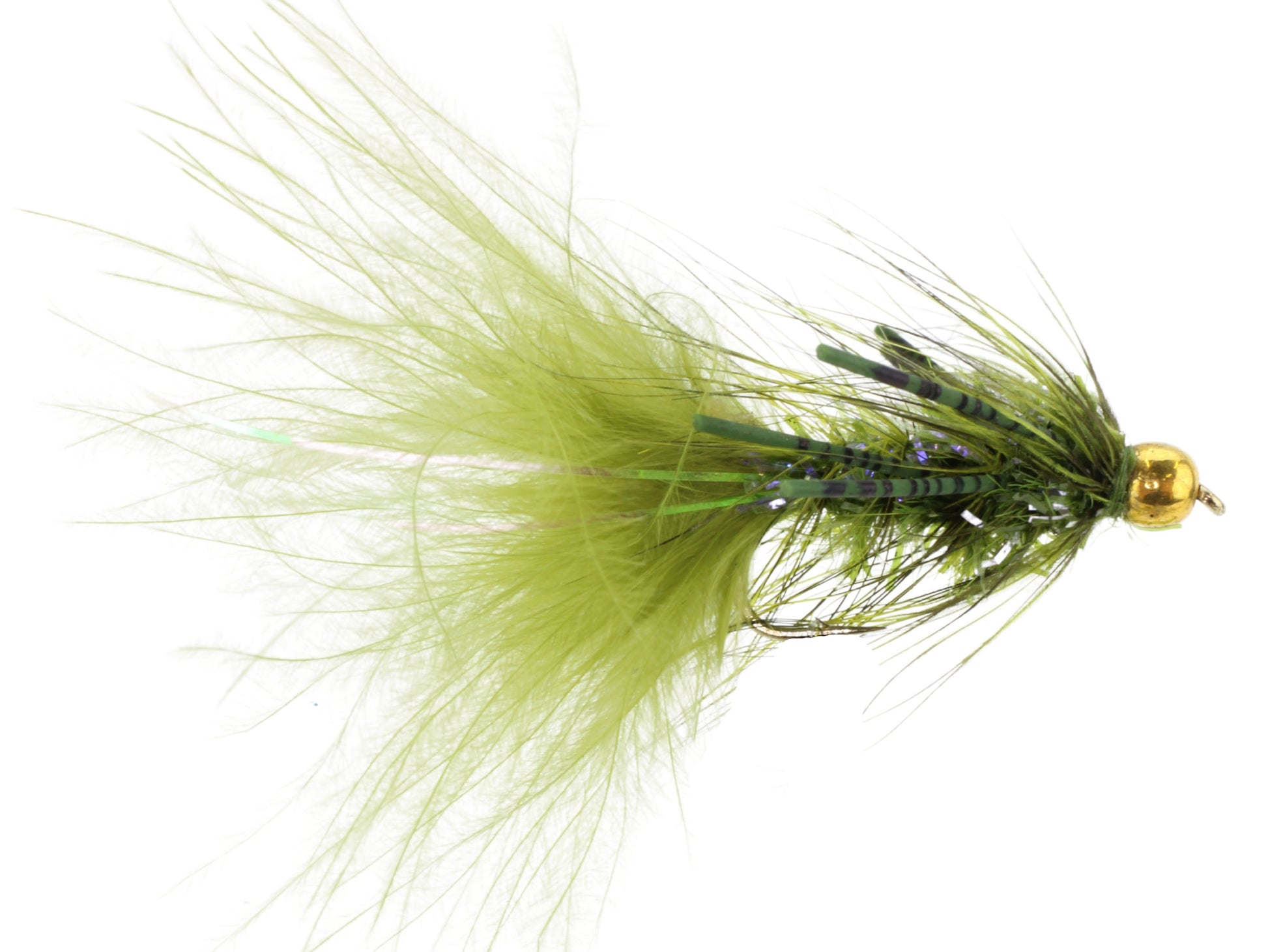 Wild Water Fly Fishing Bead Head Olive Rubber Leg Wooly Bugger, size 10, qty. 6-Goodwynn'sGoodwynn's